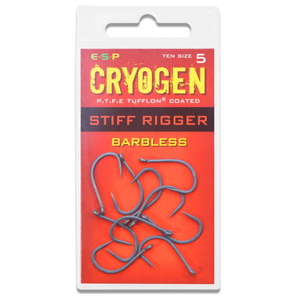 ESP Cryogen Stiff Rigger Barbless Carp Hooks Pack of 10