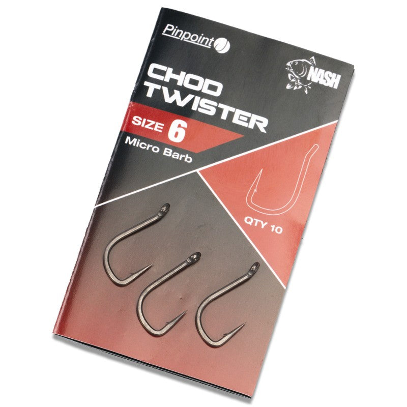 Nash Pinpoint Chod Twister Micro Barbed Carp Hooks Pack of 10