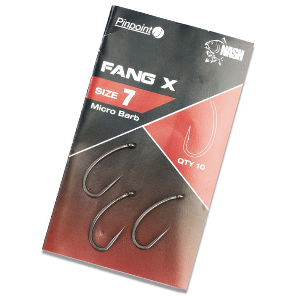Nash Pinpoint Fang X Micro Barbed Carp Hooks Pack of 10